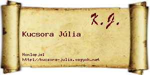 Kucsora Júlia névjegykártya