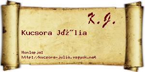 Kucsora Júlia névjegykártya